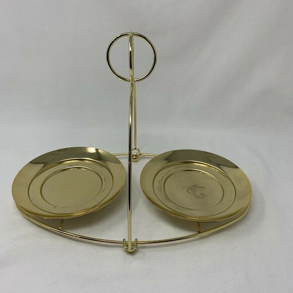 PartyLite - Brass Mix & Mingle Double Jar Candle Holder Display Stand - Picture 2 of 6